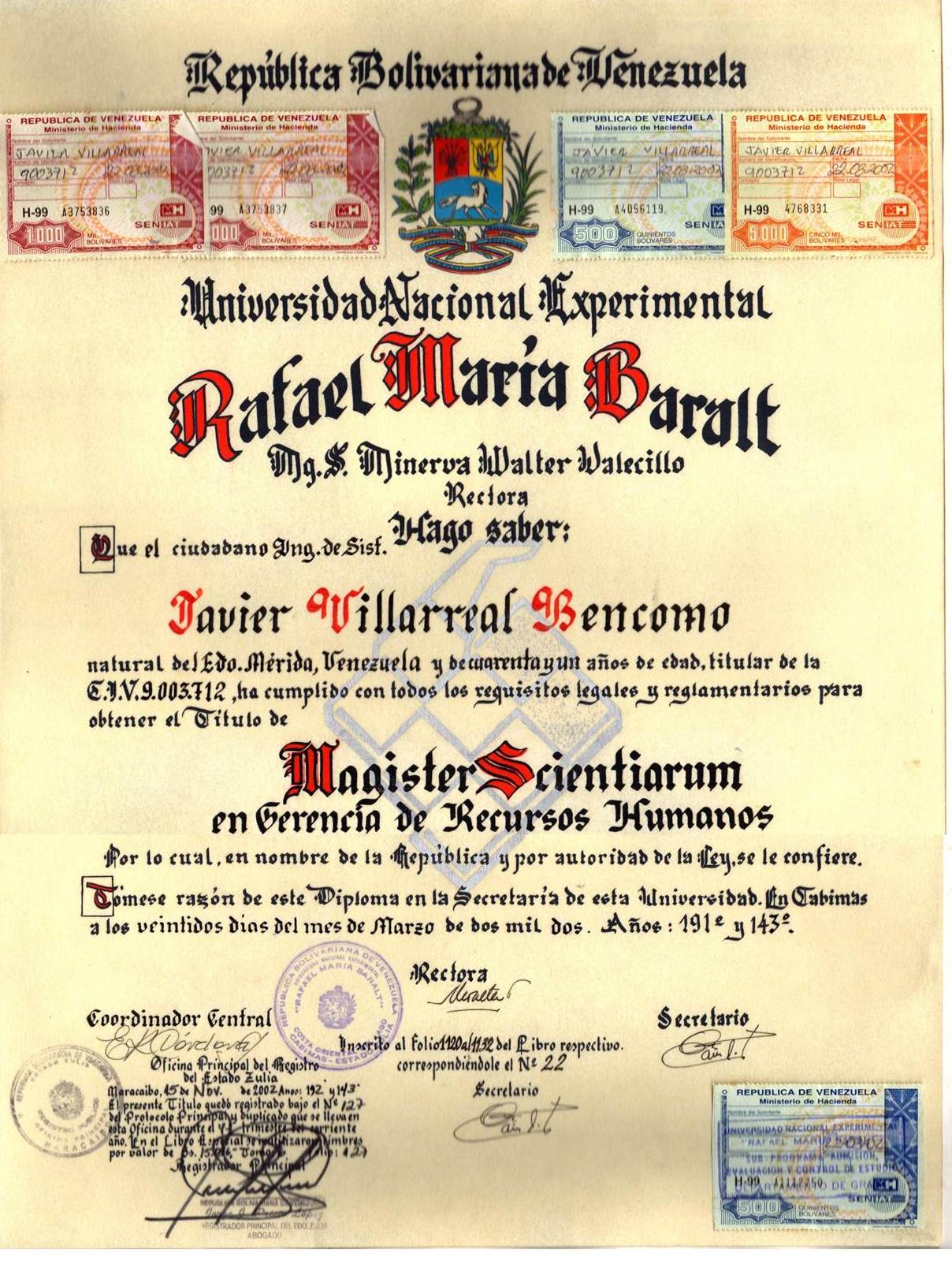 Titulo de Magister Scientaurum